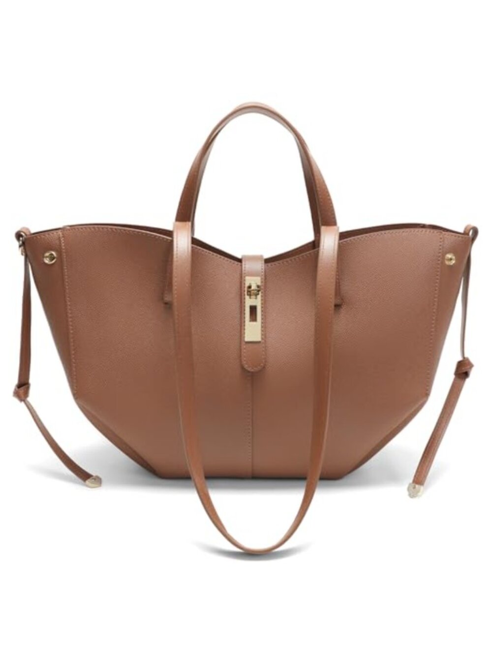 Women's Faux Leather Tote Handbag with Matching Wristlet - Trendy & Spacious